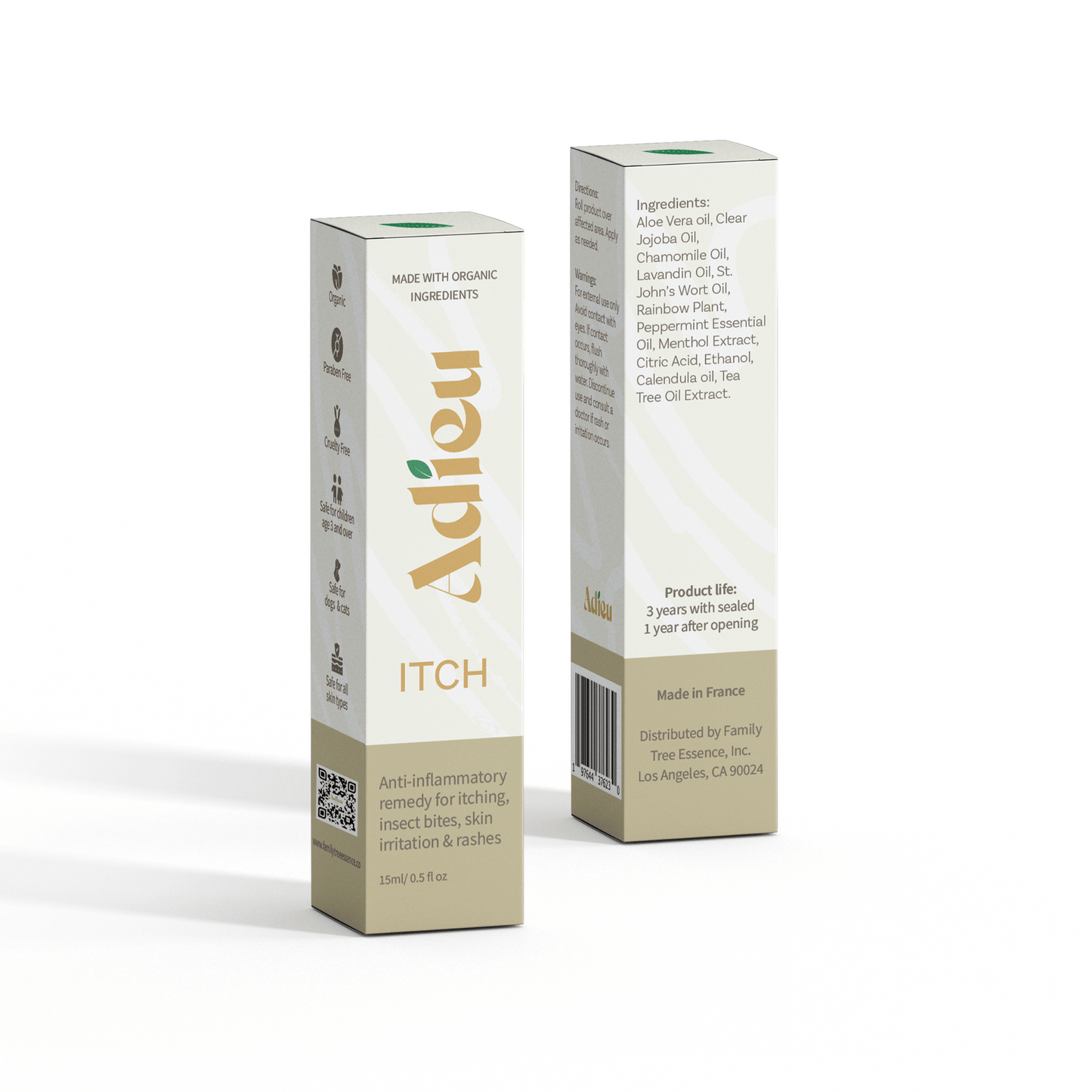 Adieu Itch botanical skincare ingredients for itch relief