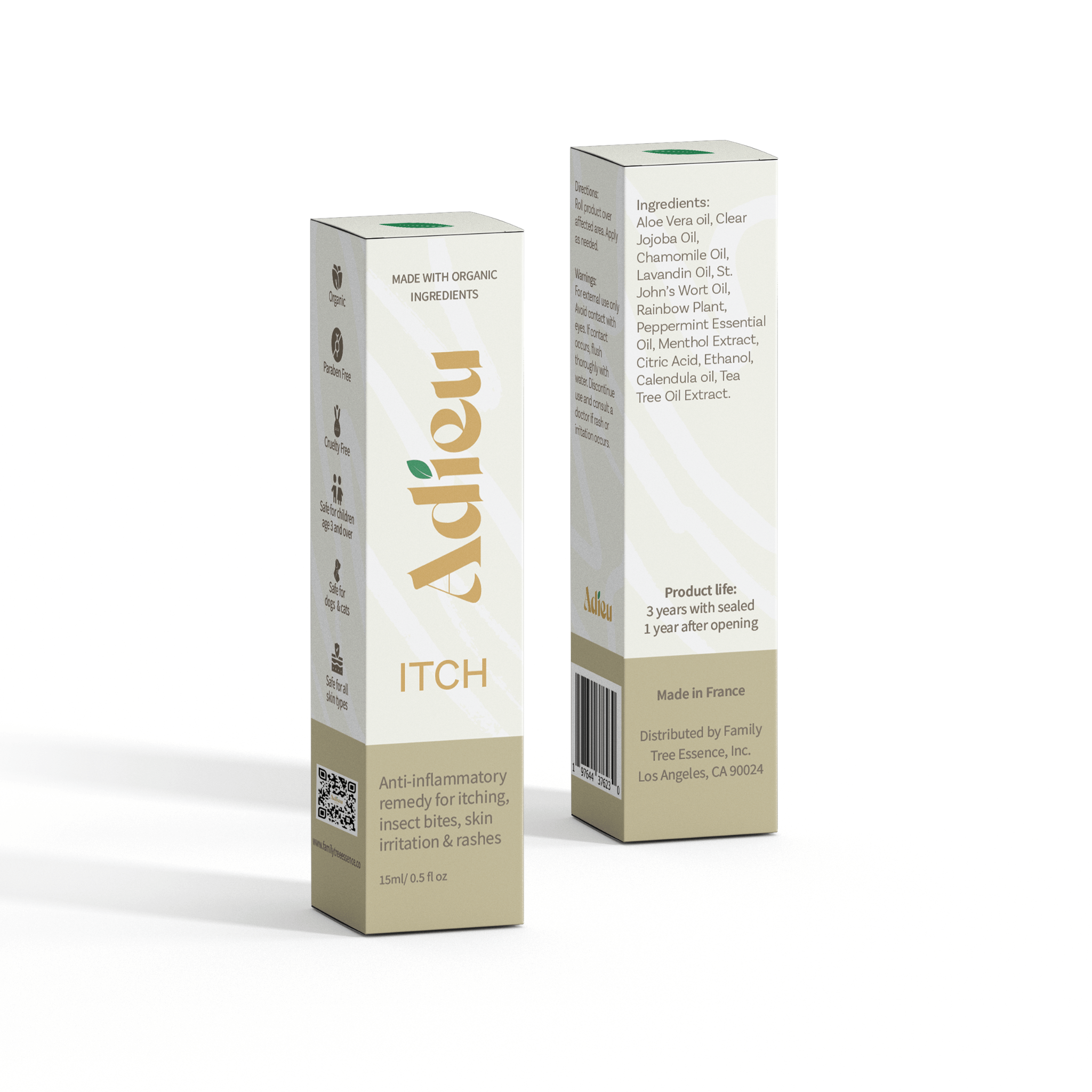 Adieu Itch botanical skincare ingredients for itch relief